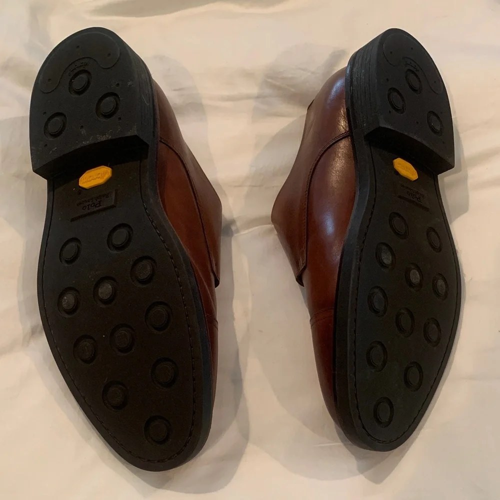 Polo by Ralph Lauren Brown Double Monk Strap Leather Shoes